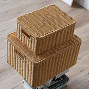 Kens大容量收纳箱筐家用储物盒衣橱柜衣服整理箱欧式塑料藤编篮