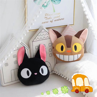 卡通龙猫巴士造型抱枕动漫宫崎骏小黑猫毛绒，靠垫布娃娃可爱礼物