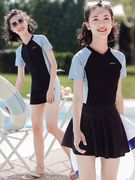 女童泳衣2023中大童连体裙式洋气学生带胸垫发育儿童女孩泳装