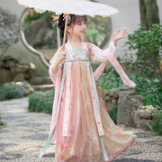 儿童古装原创襦裙连衣裙，女中中国风，雪纺蜻蜓长袖加绒汉服
