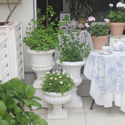复古白色欧式花盆大号，高盆圆形落地多肉，植物盆栽花器花园庭院阳台