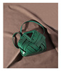 小众设计牛皮倒三角编织包镂空菜篮子手提包单肩斜跨包
