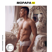 mopapa内裤吊环显大款经典，男士内裤纯棉，激u凸囊袋简约性感三角裤