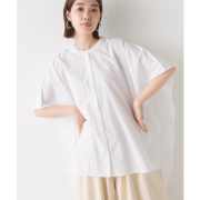 日本原单春秋休闲森女系设计感棉中长款宽松大码五分袖中袖白衬衫