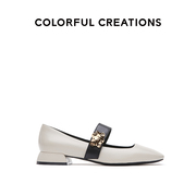 Colorful Creations春季浅口单鞋玛丽珍鞋复古一字扣粗跟女鞋