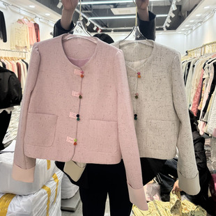 n+小香风圆领初春外套，韩系女短版小款2024年小个子新中式上衣