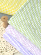粉紫绿柠檬黄白细条纹涤棉麻布 DIY长袖上衣连衣裙娃衣服装面料