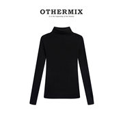 OtherMix 堆堆领针织打底衫女春秋长袖内搭外穿修身显瘦上衣