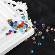 6mm扁珠水晶珠车轮珠，diy玻璃水晶珠子散珠手工，串珠手项链配件材料