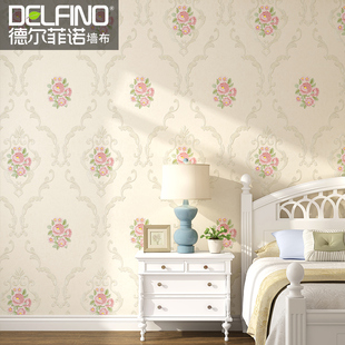 德尔菲诺欧式刺绣墙布无缝高精密壁布卧室客厅电视背景墙环保墙纸