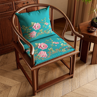 红木沙发椅子坐垫实木绸缎绣花垫子，餐椅茶椅圈椅太师椅官帽椅座垫