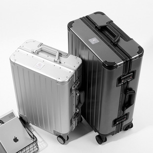 logo定制全铝合金，行李箱28寸男女拉杆箱，20寸登机旅行金属箱子