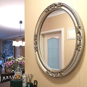 欧式古典浴室镜壁挂卫浴镜欧式简约椭圆形防水卫生间镜子装饰镜框