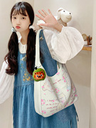 2024年秋冬包包，女大容量单肩包女包学生可爱韩国卡通，斜挎布包