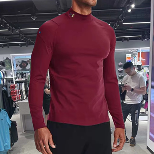 UA安德玛男高领立领运动吸汗长袖T恤训练弹力保暖打底外穿健身衣