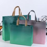无纺布加厚覆膜手提袋订做环保袋渐变色购物服装店袋子