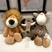 老虎玩偶狮子大象猴子狐狸，毛绒玩具长颈鹿，小公仔森林动物儿童礼物
