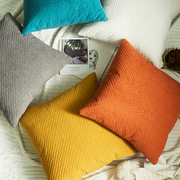 荷兰绒立体压花意式简约纯色抱枕套家用沙发靠垫套不含芯