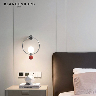 中古圆环壁灯简约现代包豪斯卧室床头灯创意造型设计高级感灯