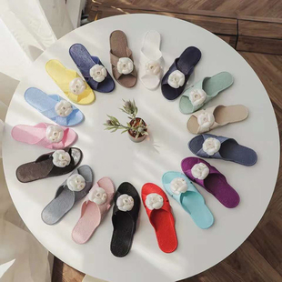 韩国进口拖鞋女士浴室内家居用夏天防滑厚底平底时尚软底可爱鞋托
