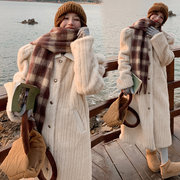 工装2023年冬季女中韩系泡泡袖洋气仿水貂长款大衣