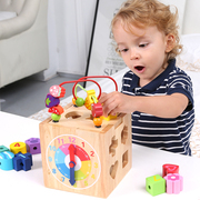 多功能百宝箱配对形状盒木制儿童益智孔认知玩具男女孩礼物