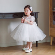 高端女童公主裙宝宝周岁生日礼服裙花童裙子主持钢琴演出服蓬蓬裙