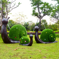网红户外仿真绿植动物草皮蜗牛，玻璃钢绿雕大象园林景观庭院装饰品