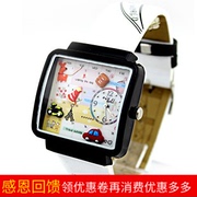 韩国手表 女士时尚手表软陶纯手工手表时装表 方形日历