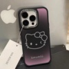 暗紫凯蒂金属框适用苹果13手机壳iphone14promax防摔1211全包14pro保护套，xsxr网红女款1315promax软壳可爱