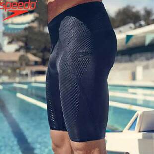 Speedo/速比涛泳裤男Fit专业健身黑标4.0电气矩阵及膝游泳裤男子