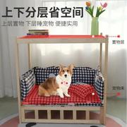 式猫咪床四季网红狗狗，床木质头，室内屋柜狗窝书桌木头创意宠物狗