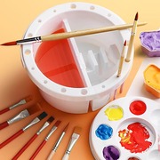 三合一多功能洗笔桶水彩水粉调色盘大号洗笔筒水桶，绘画工具画画美术学生专用调色盒国画丙烯油画颜料涮笔筒