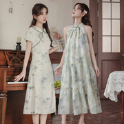 新中式复古民国风年轻款，改良少女旗袍夏季学生，闺蜜装小个子连衣裙