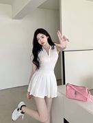 白色小香风连衣裙女2022年夏季甜美气质高级感显瘦收腰小个子裙子