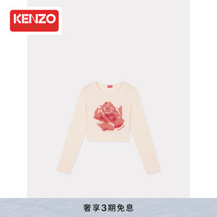 kenzo24春夏新女士玫瑰花，图案休闲套头针织衫毛衣