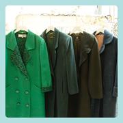 日本制古着vintage复古森林绿色系双面羊绒羊毛呢子厚实大衣外套