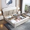 中式实木床1.5米简约现代家用大床双人1.8x2米，中式主卧气压高箱床
