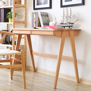 实木书桌榉木办公桌，家用电脑桌简约卧室书房写字桌子1.2米学习桌