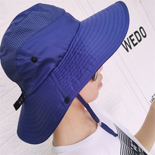 UPF50+大童帽子男女夏天防晒紫外线大沿可调节亲子速干超薄渔夫帽