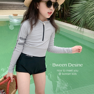 韩国童装泳衣女款女童夏季洋气韩版小女孩游泳衣儿童分体泳装
