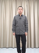 休闲长袖衬衫男普洛克薄款100棉舒适深灰色时尚休闲百搭衬衣
