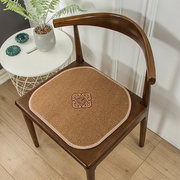中式刺绣藤坐垫夏季防滑透气舒适座垫子办公居家凉席椅子垫餐椅垫