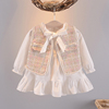 婴儿秋装套装1-3岁2韩版女宝宝纯棉春秋洋气，女童二件套连衣裙