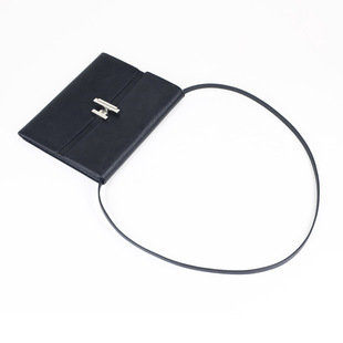 原创定制H包包黑色山羊皮chinhetic信封包改造斜跨长肩带包包带子