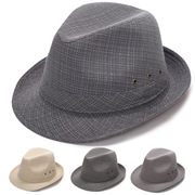 遮阳帽大沿麻料带气眼透气凉帽，春夏季帽，中老年帽子老头帽