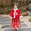 女童唐装2021秋冬拜年服8儿童9汉服10岁小女孩，的连衣裙中国风古装