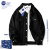 NASA联名外套男秋冬季2023潮牌美式黑色牛仔夹克翻领加厚衣服