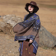 猫之旅店民族风西藏旅游穿搭斗篷，外套云南外搭毯子披风春装围巾