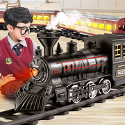 电动火车轨道车玩具儿童蒸汽遥控小火车模型仿真高铁男孩生日礼物
